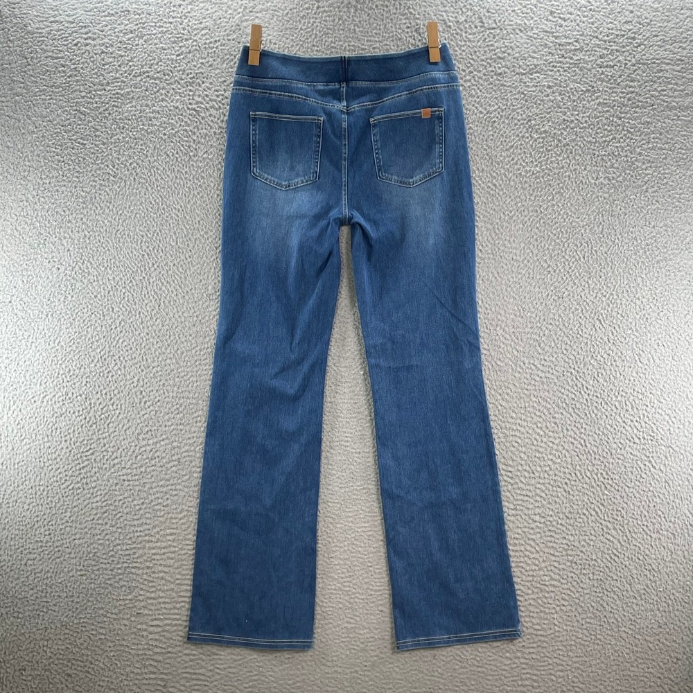Halara Flare Jeans Women L Tall Blue Denim Pull On High Waist Stretch Bootcut - Picture 2 of 15